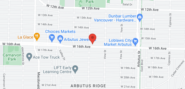 map of 2385 W 16TH AVENUE